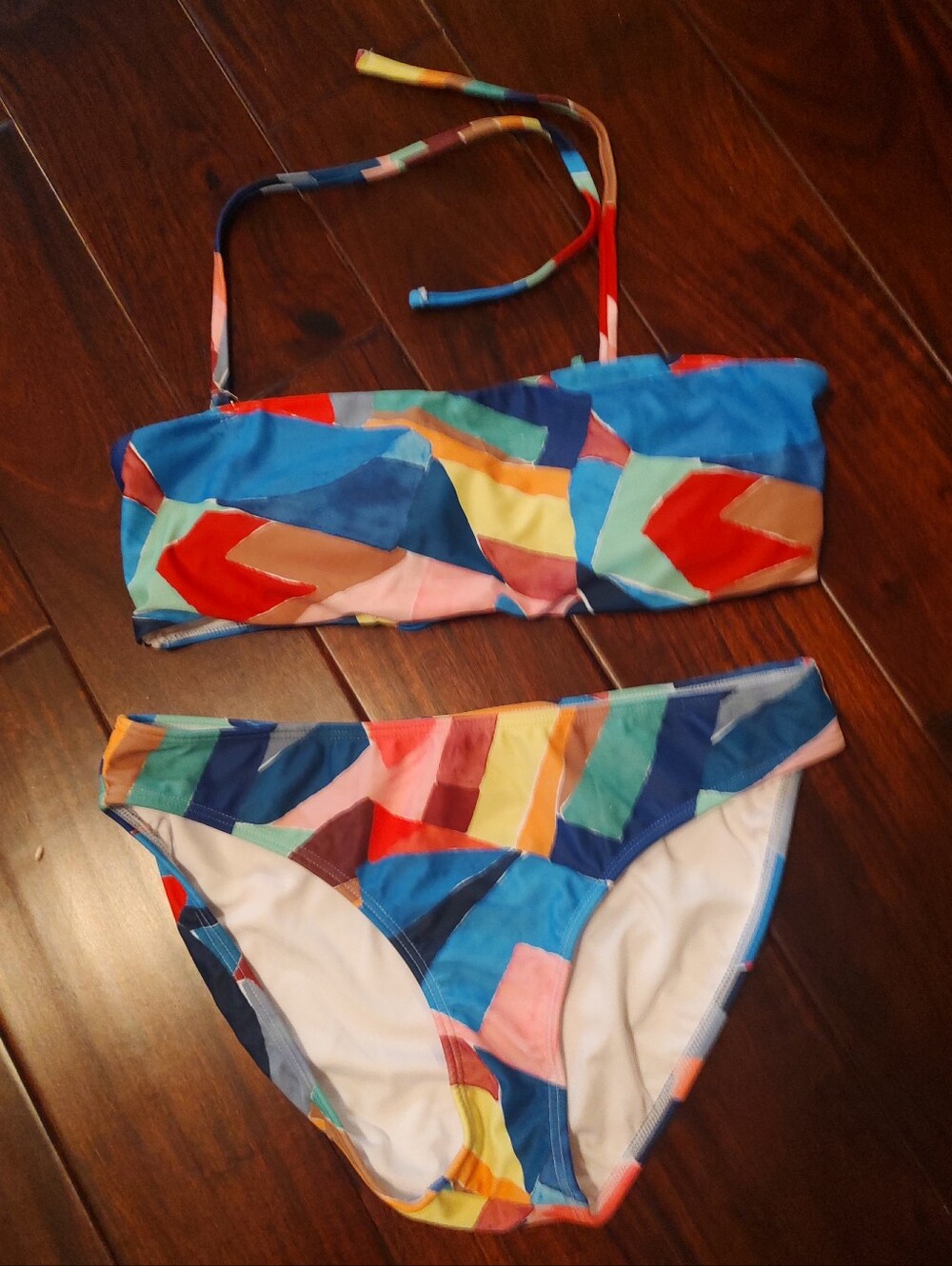 Venus Multicolor Abstract Bandeau Bikini Set